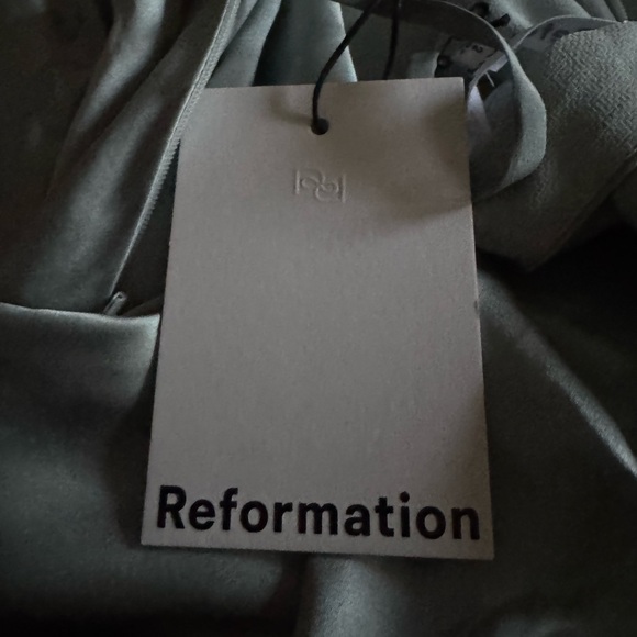 Reformation Aquamarine Silk Dress - Picture 6 of 7